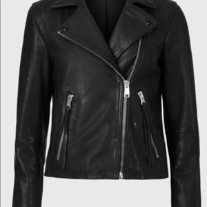 All Saints women’s soft leather biker jacket